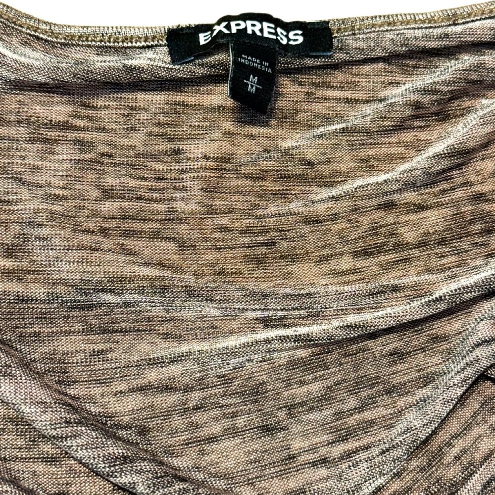 Express Ruched Side Cami Top Size M | Brown Sleeveless Stretch Tank Blouse - Picture 6 of 6